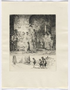 Frédéric Mistral : Mémoires et Récits de Frédéric Mistral : nativité / figures marchant sur une route (inséré après p. 32)