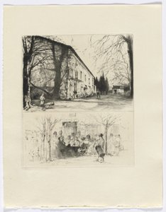 Frédéric Mistral : Mémoires et Récits de Frédéric Mistral : scène de rue/ personnes attablées en plein air (insérer après p. 24) DUPLICATE