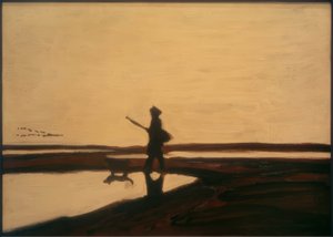 Le chasseur et son chien en Camargue