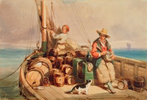 Deux figures sur un bateau, 1843 - Auguste Delacroix