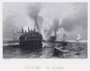 Un combat naval (gravure)