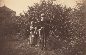 Deux femmes avec un âne - Auguste Giraudon