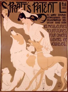 Affiche publicitaire pour nourriture pour chiens - Auguste Jean Baptiste Roubille