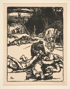 Après le combat, de La Guerre de 1914, première série, no.14 - Auguste Lepere