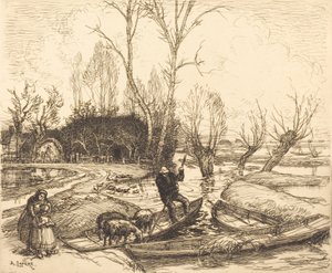 Au marais inondé - Le berger, 1911 - Auguste Lepere