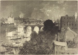 Le 14 Juillet. Illumination de la Seine du Pont Neuf au Pont au Change - Auguste Lepere