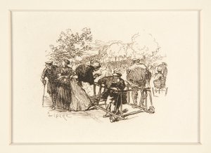 Homme dans un déambulateur, avec d