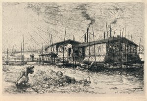 Vieux bateaux-lavoirs à Grenelle - Auguste Louis Lepère