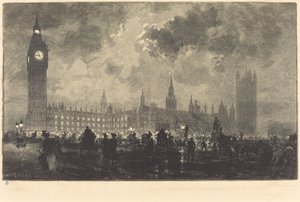Le parlement à 9 heures du soir - Londres - Auguste Lepere