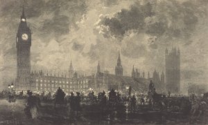 Le parlement à 9 heures du soir - Londres - Auguste Lepere