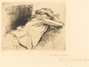 Femme couchée sommeillant