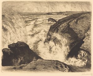Grande marée, rochers de Sion, Vendée