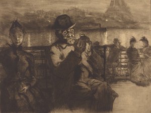 Sur la Seine, la nuit - Auguste Lepere