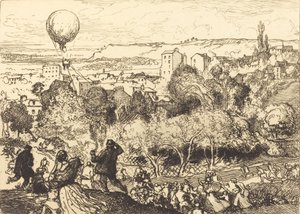 Le ballon qui tombe, au Pré-Saint-Gervais, 1910 - Auguste Lepere