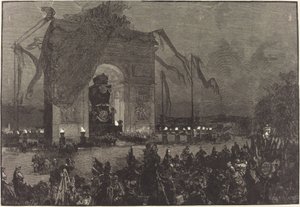 Funérailles de Victor Hugo. La Veillée - Auguste Lepère after Henri Louis Scott