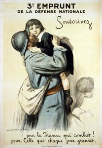 Troisième emprunt de la Défense Nationale "Souscrivez pour la France qui se bat et pour celle qui grandit chaque jour" - Affiche