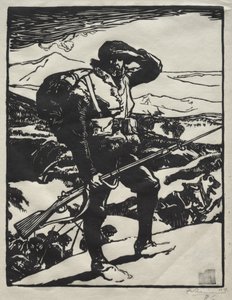 Chasseur alpin regardant la plaine du Rhin - Auguste Louis Lepère