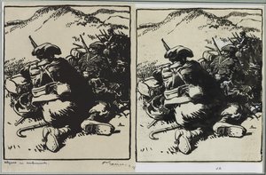 Alpins en embuscade, 1914