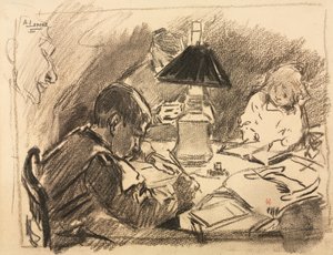 Autour de la lampe - Auguste Louis Lepère