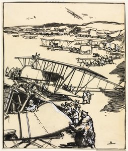 Avions reposant sur le terrain, 1914