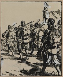 Bataille des frontières : groupe de soldats britanniques, 1914