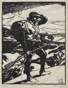 Chasseur alpin regardant la plaine du Rhin