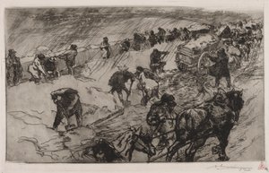 Combat contre la Neige, Quai aux Fleurs - Auguste Louis Lepère