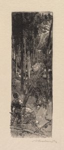 Forêt de Fontainebleau: Abattage des Pins - Auguste Louis Lepère
