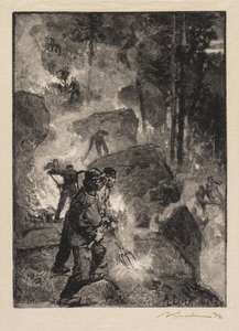 Forêt de Fontainebleau: Les Brûleurs de Fougères - Auguste Louis Lepère