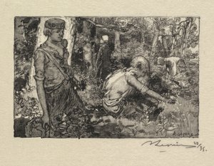 Forêt de Fontainebleau: La Cueillette du Muguet - Auguste Louis Lepère