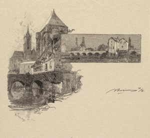 Forêt de Fontainebleau: Moret, la Porte de Montereau, le Moulin à Tan - Auguste Louis Lepère