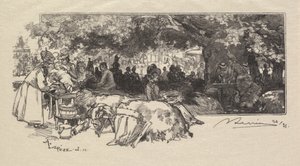 Forêt de Fontainebleau : La Cantine de Mère Pichard, 1890 - Auguste Louis Lepère