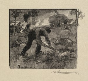 La Forêt de Fontainebleau: Arracheurs de Bruyères - Auguste Louis Lepère