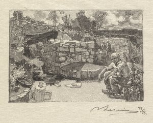 Forêt de Fontainebleau: Loge de carrier, 1890 - Auguste Louis Lepère