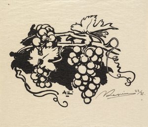 Forêt de Fontainebleau : Cul-de-lampe, Raisins, 1890 - Auguste Louis Lepère