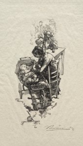 La femme au berceau - Auguste Louis Lepère
