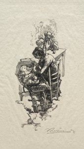 La femme au berceau - Auguste Louis Lepère
