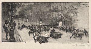 Le Boulevard, au coin du Faubourg Montmartre - Auguste Louis Lepère
