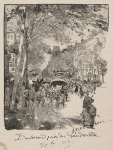 Le Boulevard près du Vaudeville - Auguste Louis Lepère