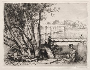 Le Pont de Poissy - Auguste Louis Lepère