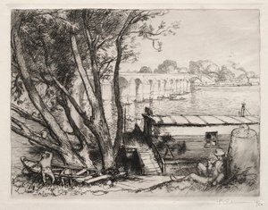 Le Pont de Poissy, 1917 - Auguste Louis Lepère