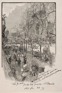 Les Boulevards, près de la Porte St. Denis - Auguste Louis Lepère