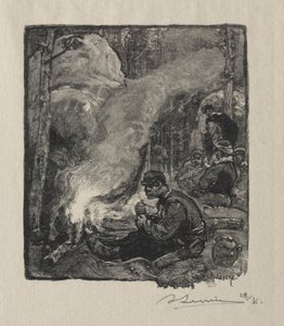 Repas des bûcherons, 1887 - Auguste Louis Lepère