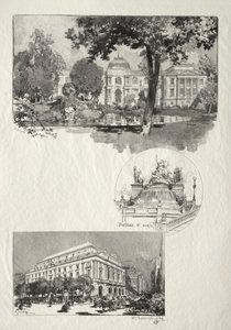 Rouen Illustré : La Musée; Fontaine St. Marie; Le Théâtre des Arts - Auguste Louis Lepère