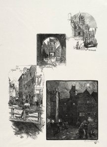 Rouen Illustré : Rue des Charretes; Rue de Halage; Rue Eau de Robec; Place des Arts - Auguste Louis Lepère