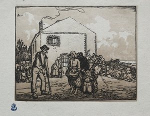 Les mendiants à la dernière maison - Auguste Louis Lepère
