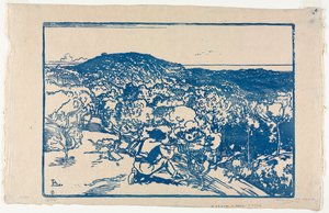 Le braconnier, dunes de Saint Jean de Mont, 1901 - Auguste Louis Lepère