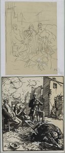 Trois otages assis, 1914
