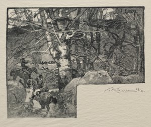 Une chasse à Courre au Mont Gerard - Auguste Louis Lepère
