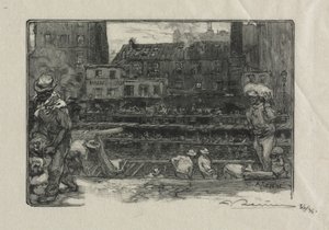 Déchargeurs de plâtre (Canal Saint-Martin) - Auguste Louis Lepère